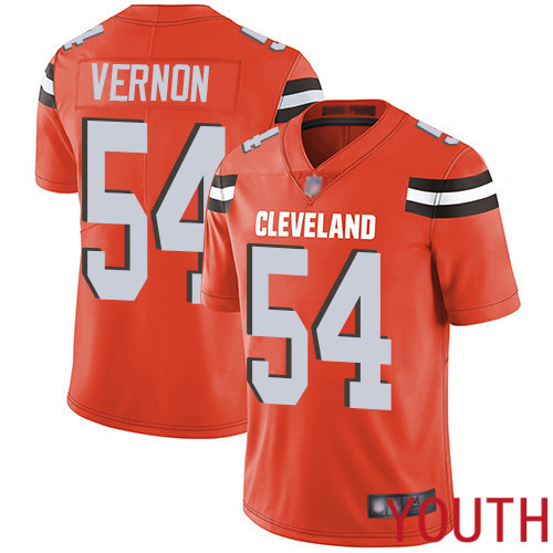 Cleveland Browns Olivier Vernon Youth Orange Limited Jersey #54 NFL Football Alternate Vapor Untouchable->youth nfl jersey->Youth Jersey